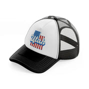 utah flag black and white trucker hat