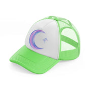 crescent moon with star-lime-green-trucker-hat