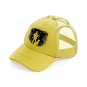 hunter with dog-gold-trucker-hat