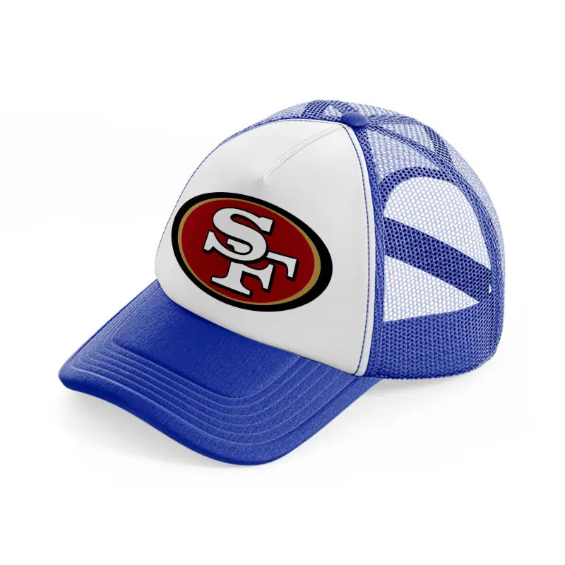 49ers logo-blue-and-white-trucker-hat