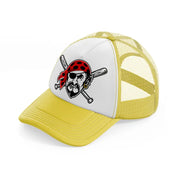 pittsburgh pirates emblem-yellow-trucker-hat