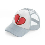 broken heart grey trucker hat