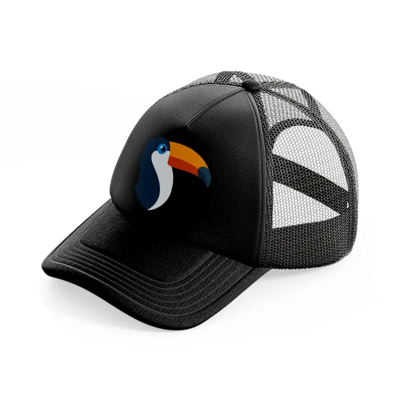 toucan black trucker hat