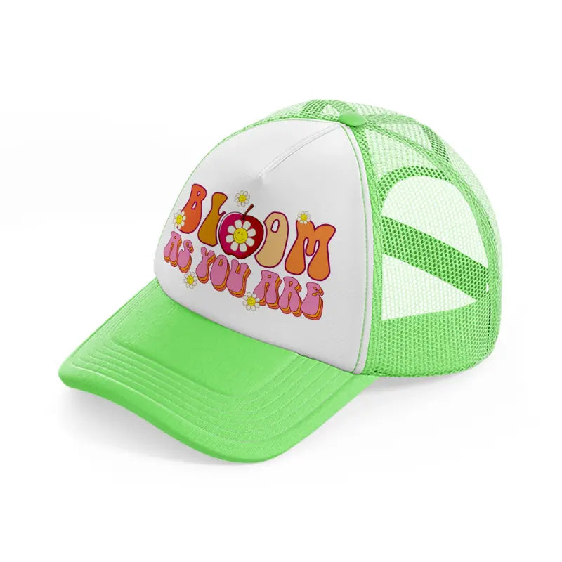 bloom as you are-01-lime-green-trucker-hat