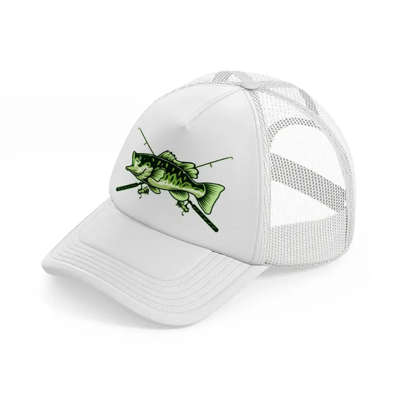 bass fishing design-white-trucker-hat