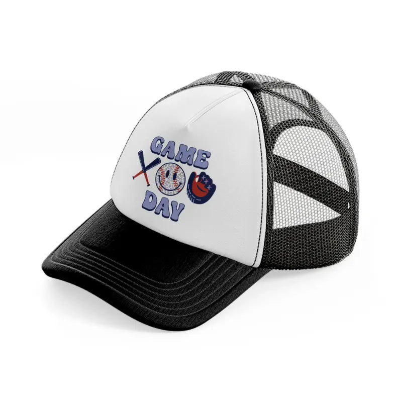 game day black and white trucker hat