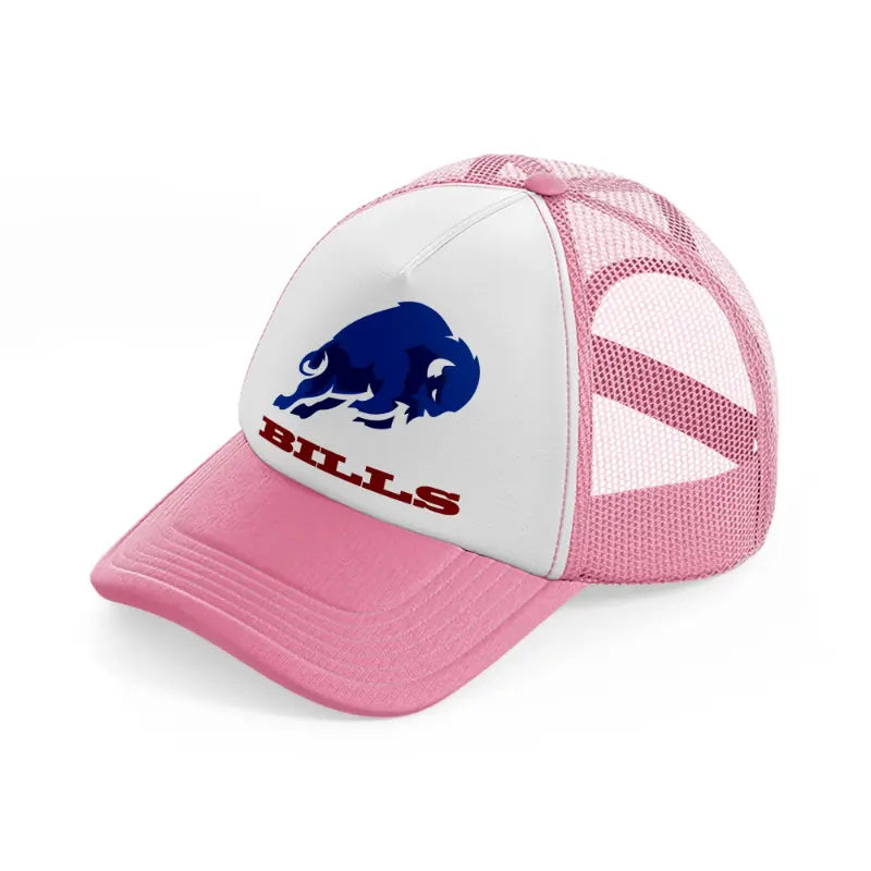 buffalo bills blue and white-pink-and-white-trucker-hat