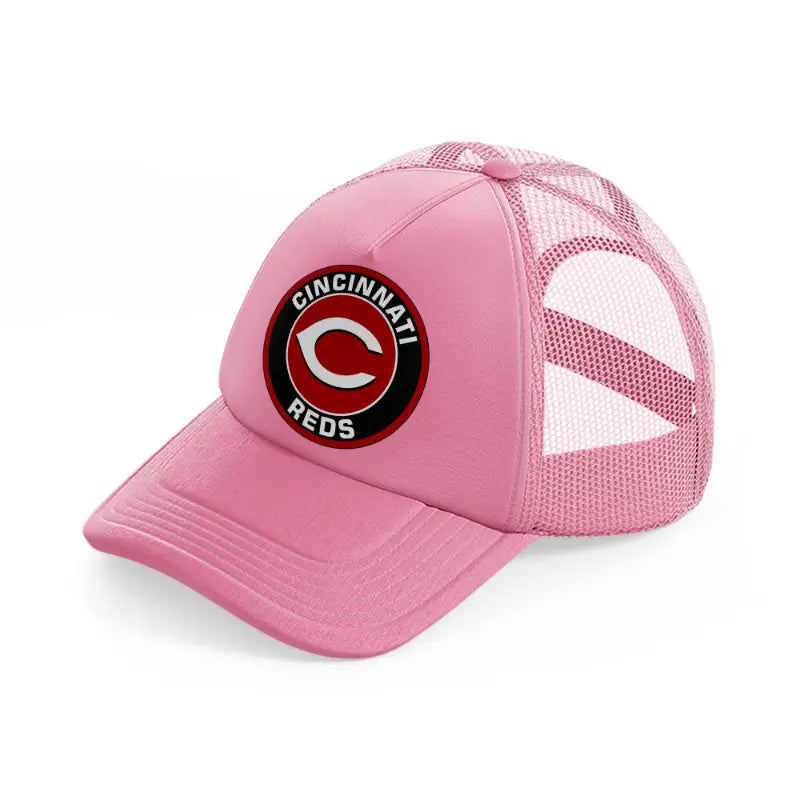 cincinnati reds badge-pink-trucker-hat