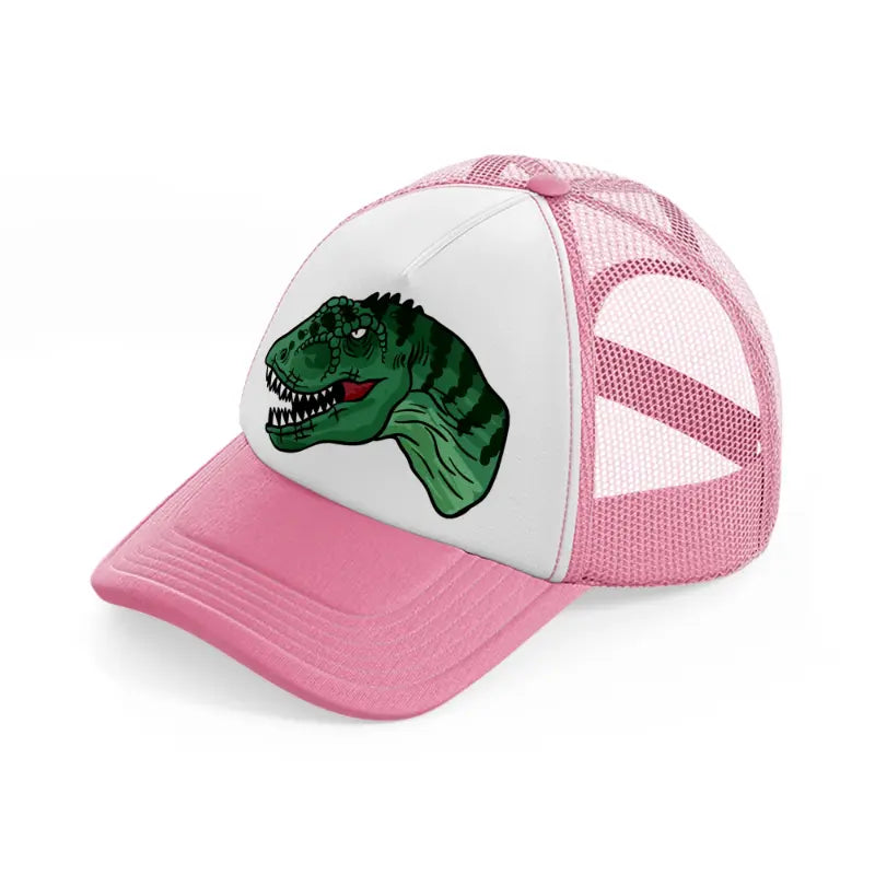 tyrannosaurus-rex-pink-and-white-trucker-hat