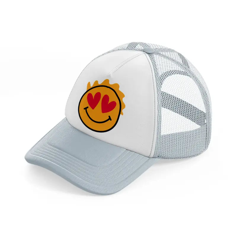 happy love face-grey-trucker-hat