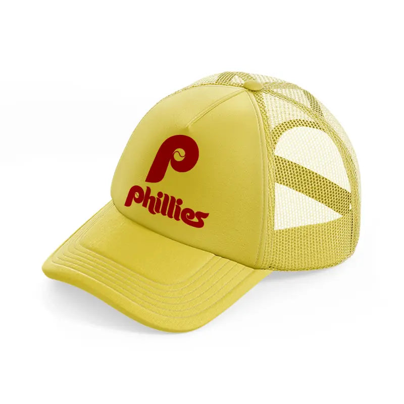 phillies logo-gold-trucker-hat
