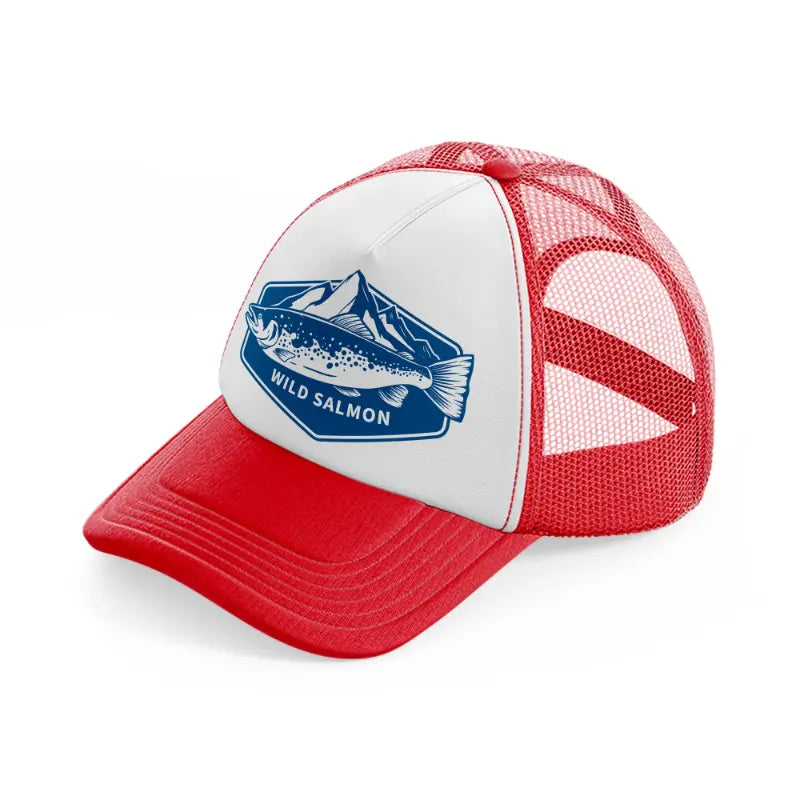 wild salmon blue-red-and-white-trucker-hat