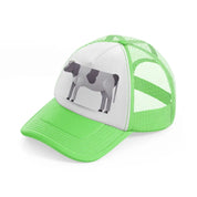 037 cow lime green trucker hat