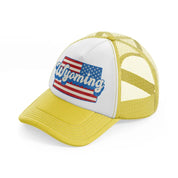 wyoming flag-yellow-trucker-hat