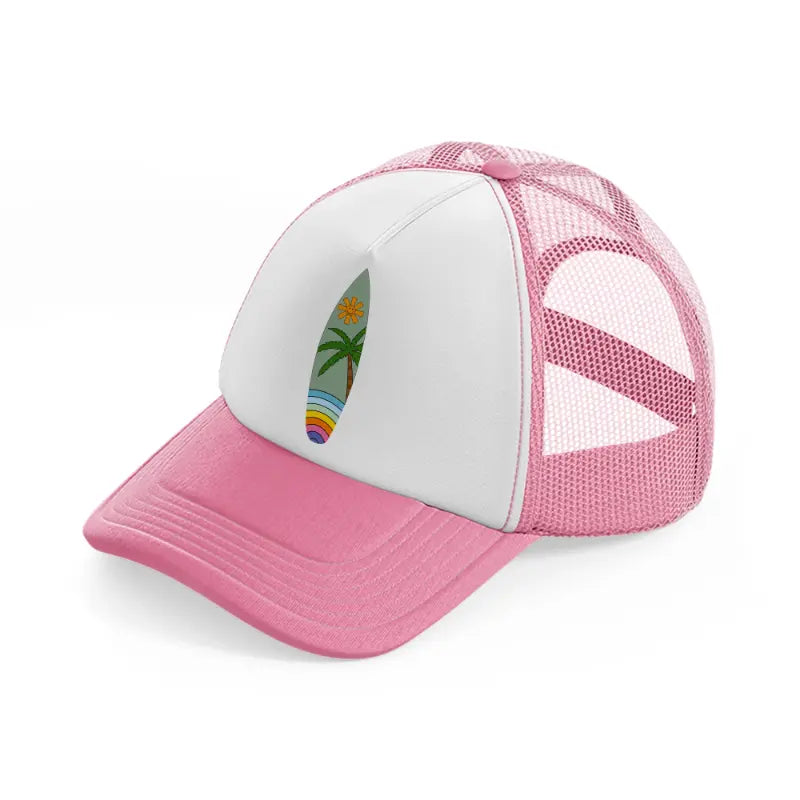 retro elements-64-pink-and-white-trucker-hat