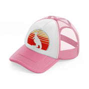 kangaroo retro vintage 80s style pink and white trucker hat