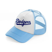 dodgers text-sky-blue-trucker-hat