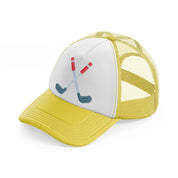 golf sticks sign-yellow-trucker-hat