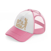 golf mom-pink-and-white-trucker-hat