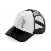 golfer with cap-black-and-white-trucker-hat