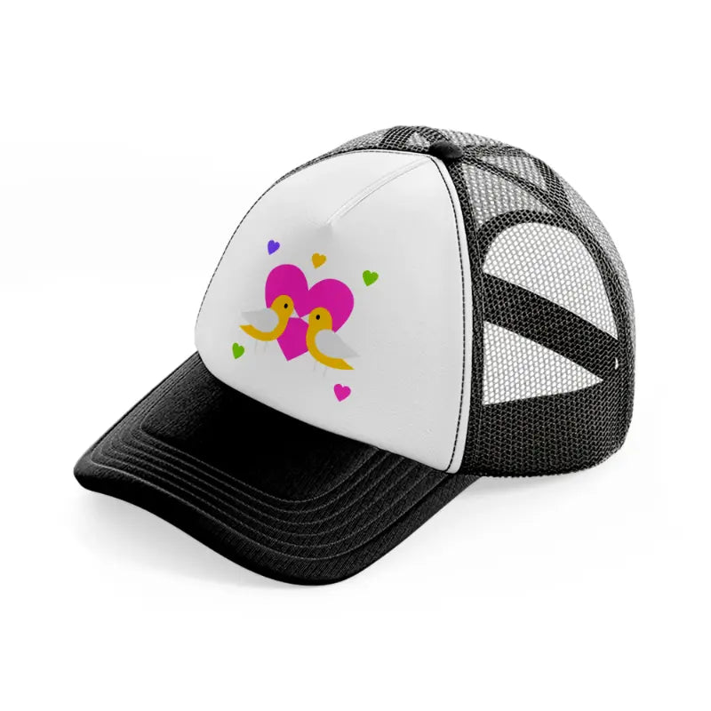 valentines day black and white trucker hat