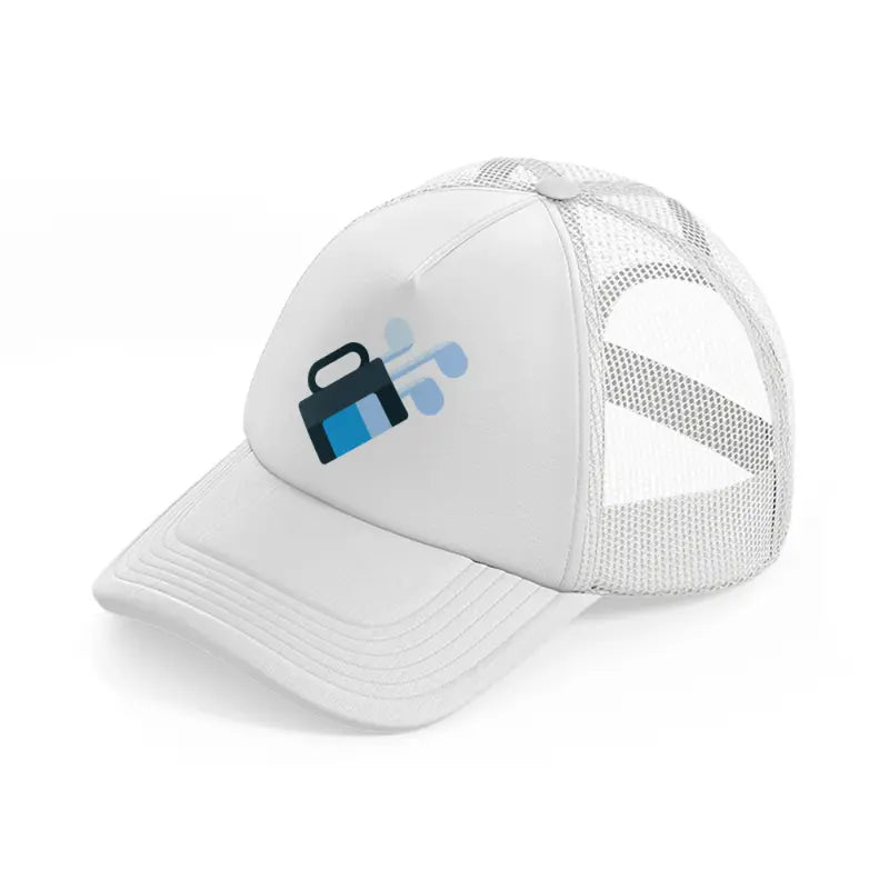 golf bag blue-white-trucker-hat