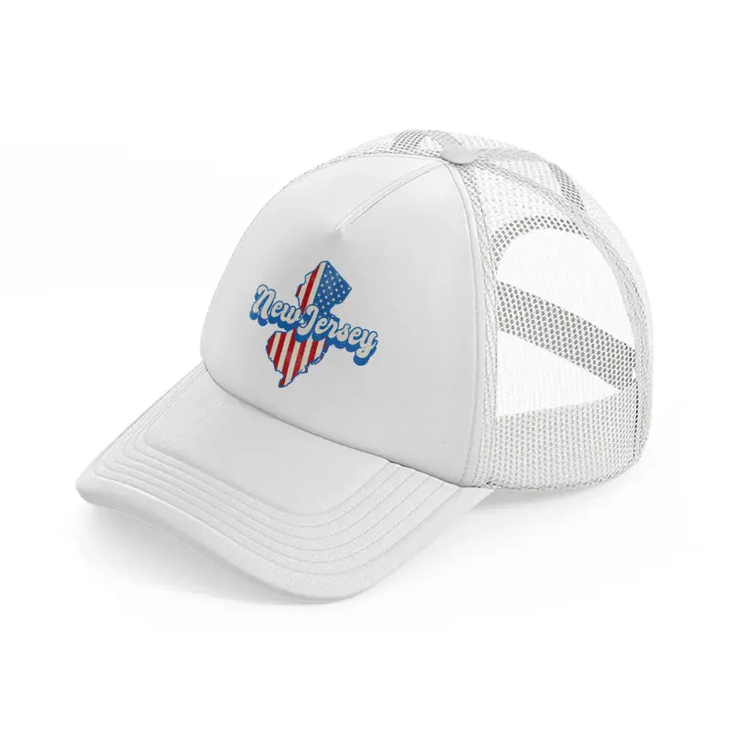 new jersey flag white trucker hat