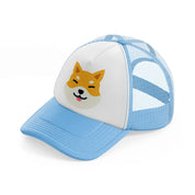 028-shiba inu-sky-blue-trucker-hat