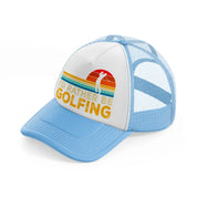 i'd rather be golfing retro-sky-blue-trucker-hat