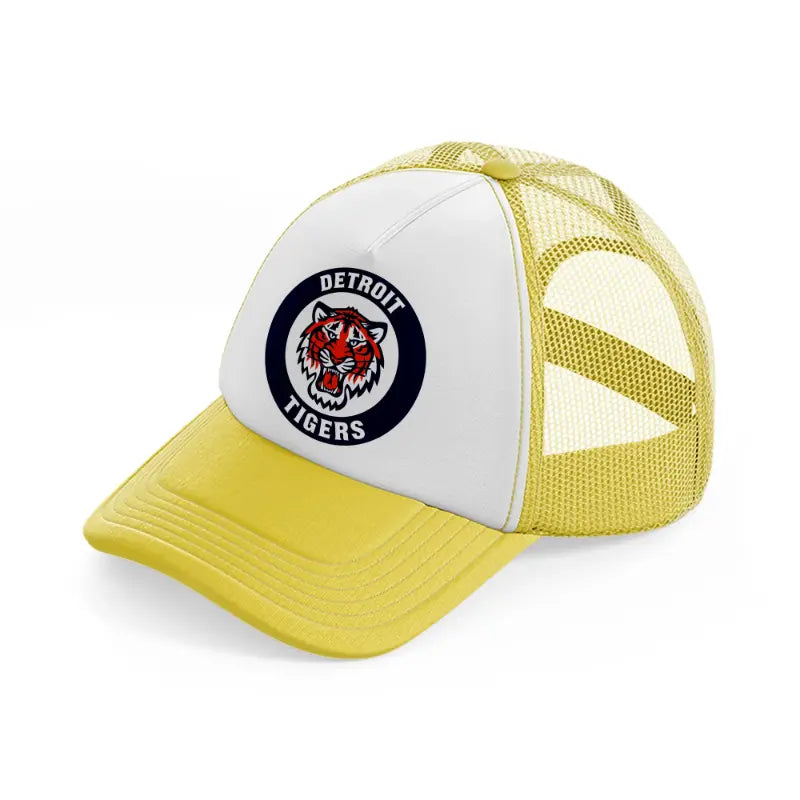 detroit tigers blue badge-yellow-trucker-hat