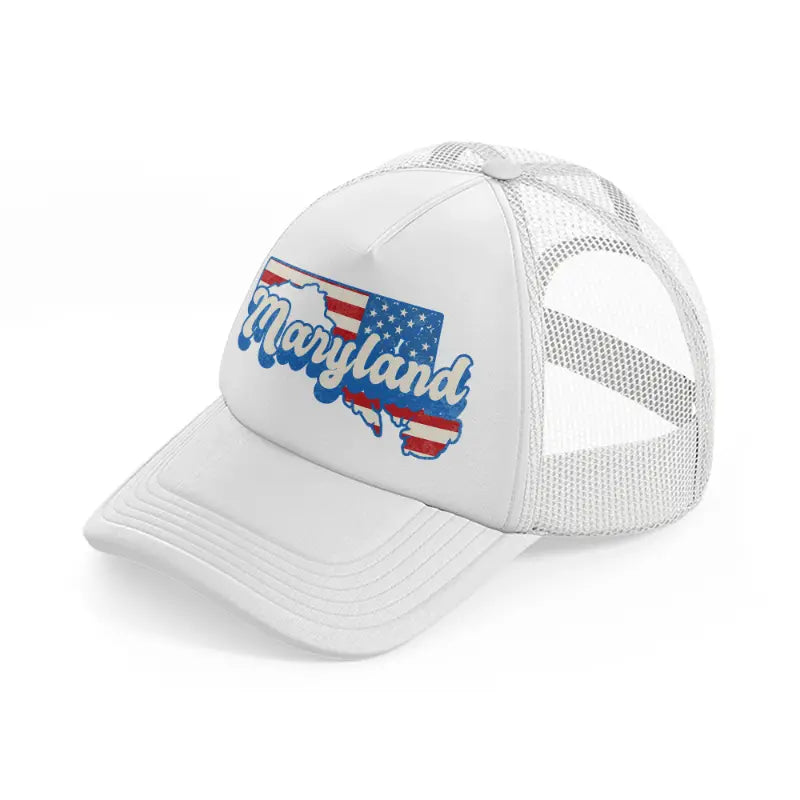 maryland flag-white-trucker-hat