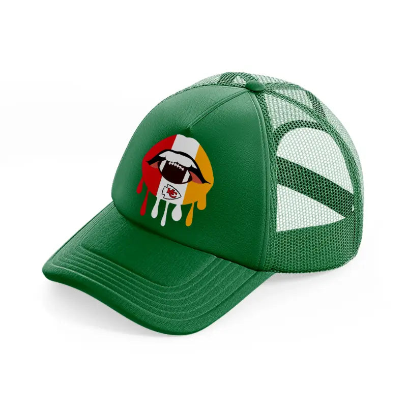 kansas city chiefs mouth-green-trucker-hat