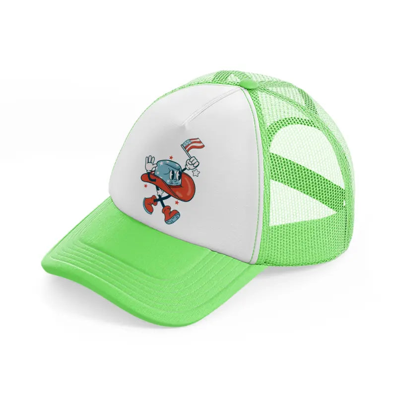 cowboy hat-lime-green-trucker-hat