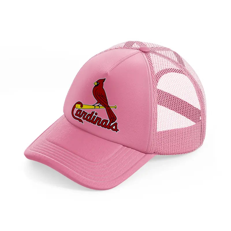 cardinals emblem-pink-trucker-hat