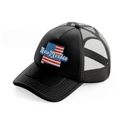 new mexico flag-black-trucker-hat