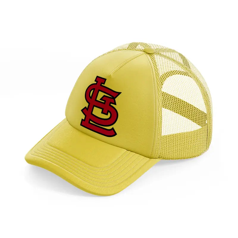 st louis cardinals emblem-gold-trucker-hat