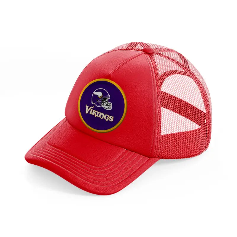 minnesota vikings badge-red-trucker-hat