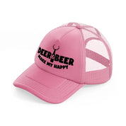 deer & beer make my happy-pink-trucker-hat