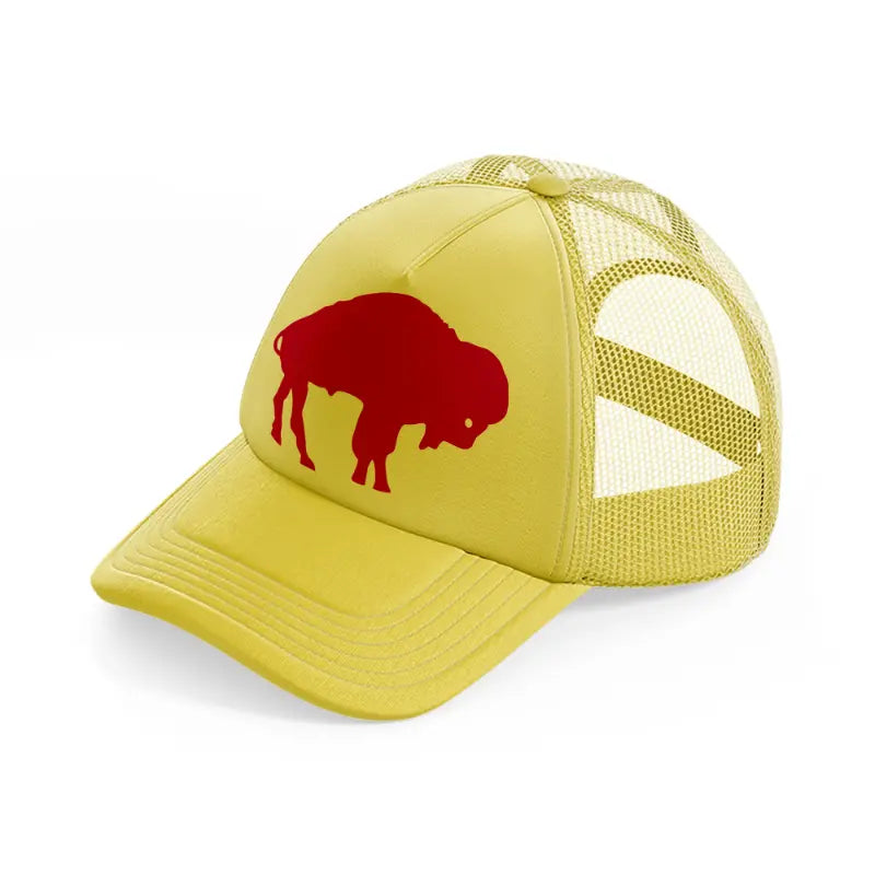 buffalo shape-gold-trucker-hat
