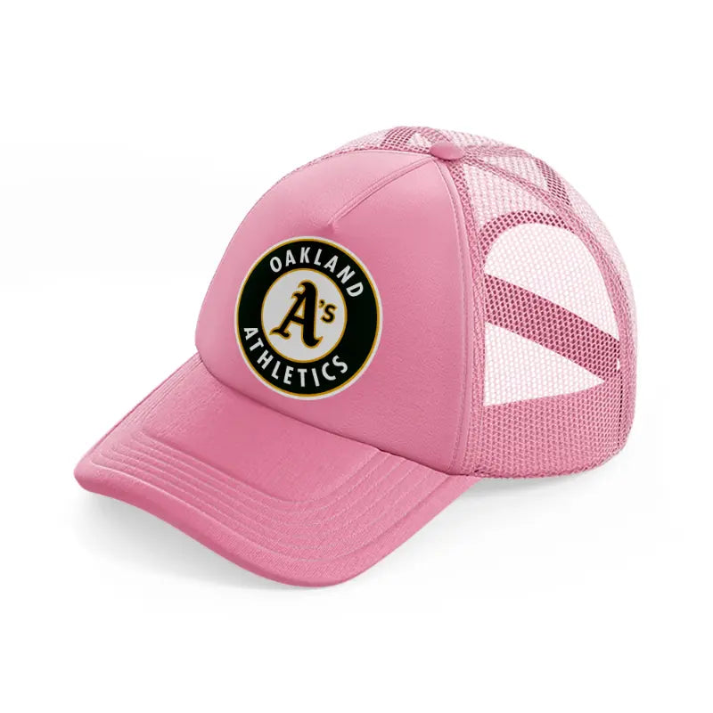 oakland athletics badge-pink-trucker-hat