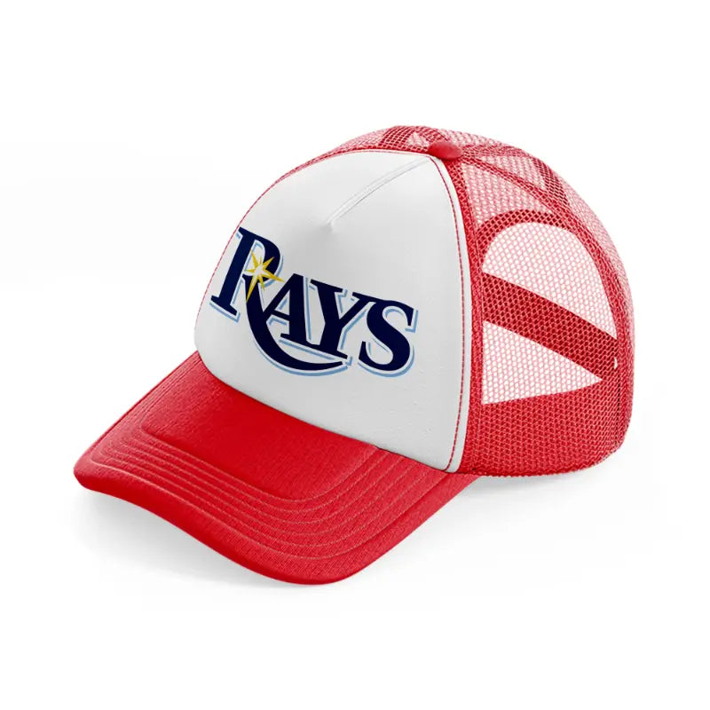 rays logo red and white trucker hat