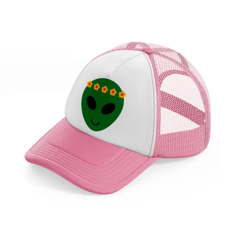 groovy 60s retro clipart transparent 04 pink and white trucker hat