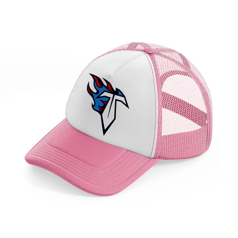 tennessee titans emblem-pink-and-white-trucker-hat