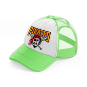 p.pirates emblem-lime-green-trucker-hat