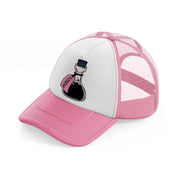 poison bottle pink and white trucker hat