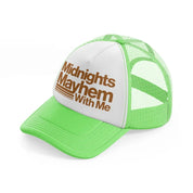 midnights mayhem with me lime green trucker hat