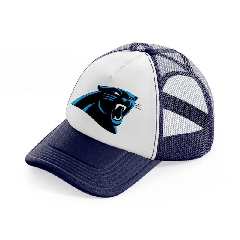 carolina panthers face-navy-blue-and-white-trucker-hat