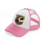 vacation back to surf girl pink and white trucker hat