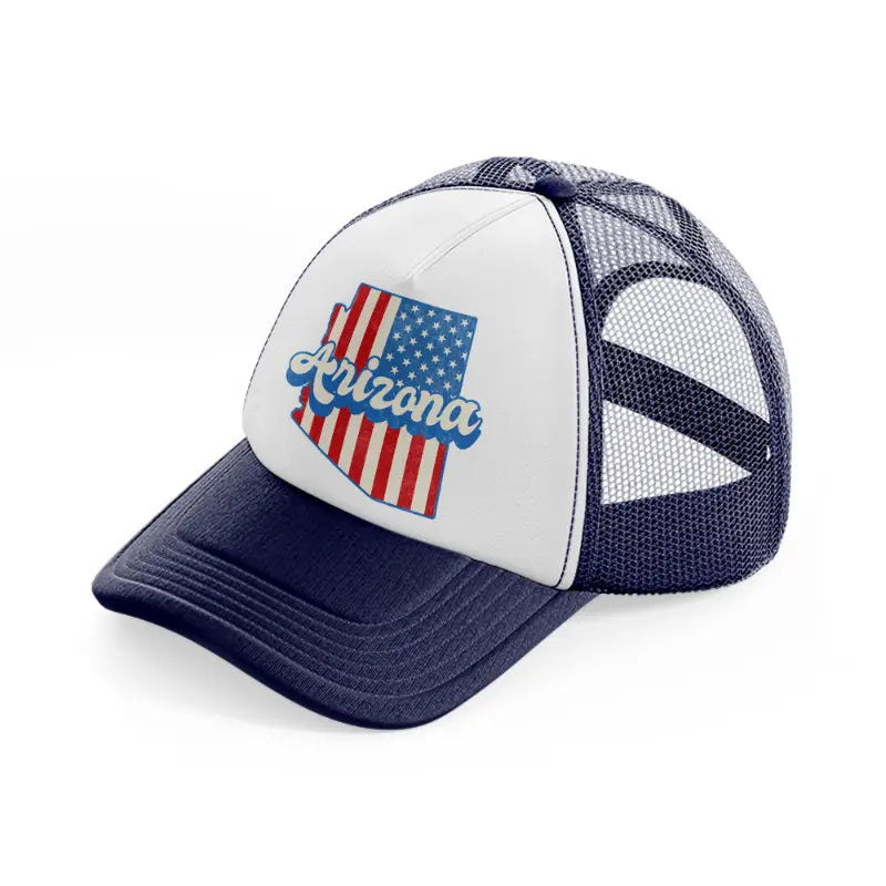 arizona flag-navy-blue-and-white-trucker-hat