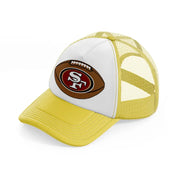 49ers american football ball-yellow-trucker-hat